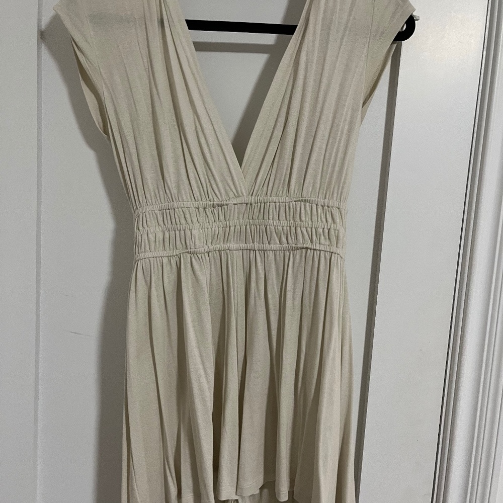 Cream V neck Romper
